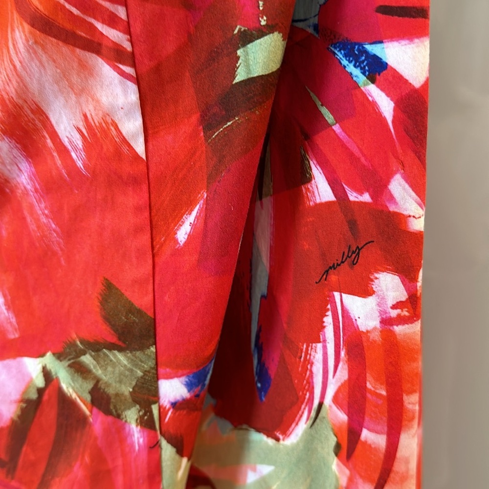 Milly Noah Brushstroke Floral Poplin Dress - Picture 5 of 6